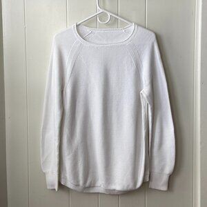 L.L. Bean Cotton Knit Sweater - White, S
